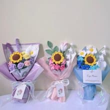 手工針織花束  編織花 鉤織花 針織花 畢業花束 生日花束七夕