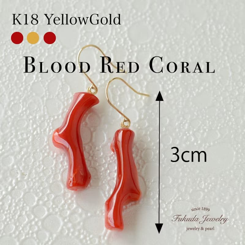 18K 紅珊瑚耳環 日本製造