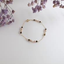 【手鍊】14K 注金 包金  紫珍珠 黑曜石 珍珠手鍊