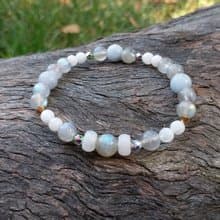 月光石 海藍寶 能量療癒 身心靈 天然石 手鍊