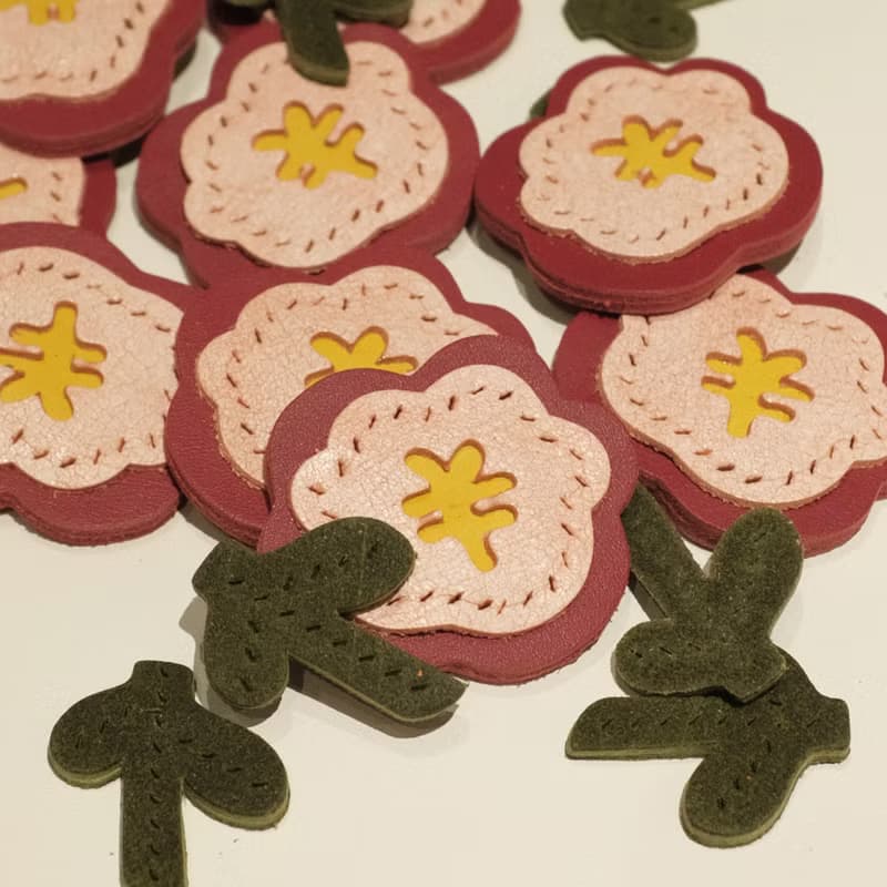 有錢花鑰匙扣真皮包包掛飾