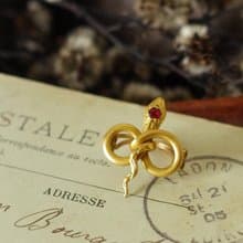 老又好 Antique新藝術時期1900 項鍊墜 蛇 ORIA 法國購入N702