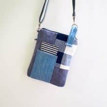 E*group 方塊拼布小物包灰色系配色