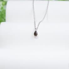 茶晶925純銀水滴爪鑲項鍊