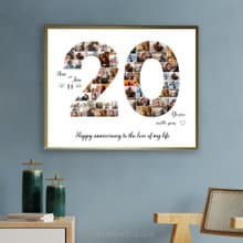 Number Photo collage Editable Canva Template, Anniversary Gift, Birthday Gift