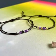 Found.Myth 愛情守護石天然紫水晶幸運手繩 情侶.友情.親情 手工