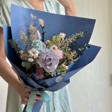 艸心—花園系列—科技藍 永生花束