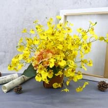 文心蘭皮革盆香氛花藝 / 擬真花 / 花禮 / 永不凋零 / 人造花