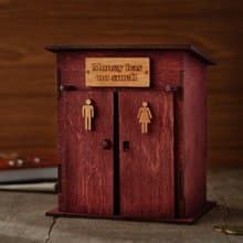 Custom text toilet piggy bank Two section money bank with two locks Funny decor