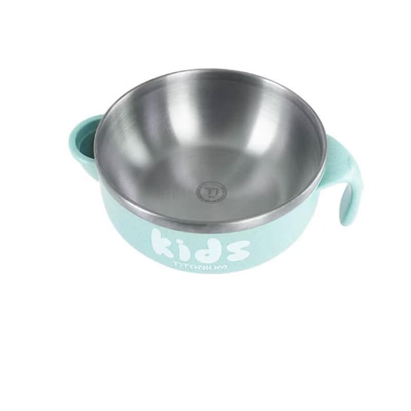 Ti-living 純鈦抗菌兒童注水保溫保冷碗 - 綠
