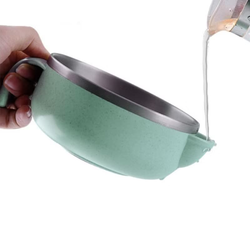 Ti-living 純鈦抗菌兒童注水保溫保冷碗 - 綠