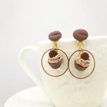袖珍咖啡巧克力杯子蛋糕耳環 Coffee Chocolate CupCake Earring