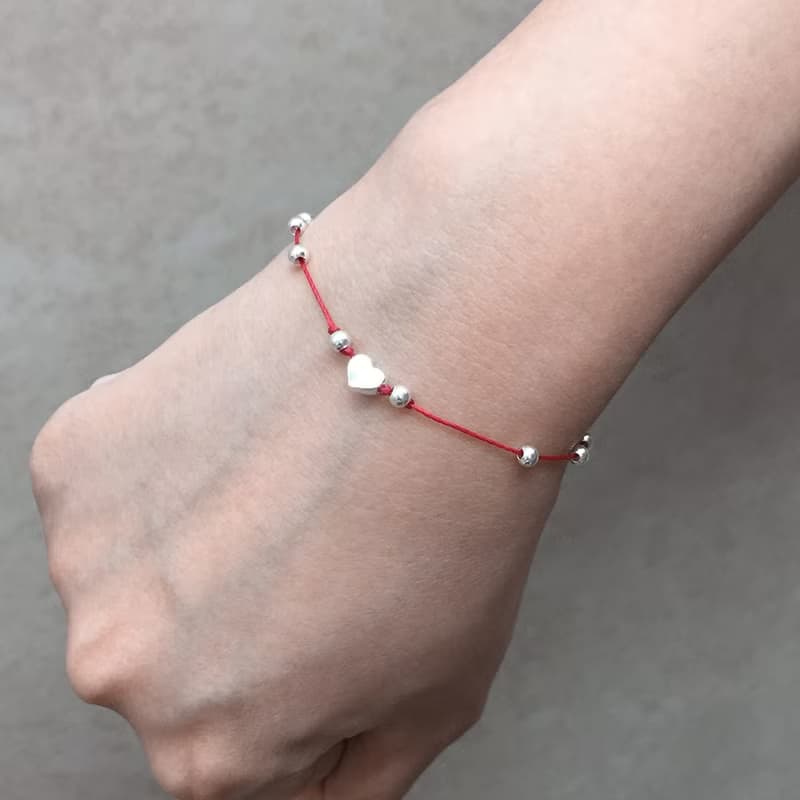 925純銀心形手鍊 | 純銀手繩 | 愛情手繩 | 姻緣手鍊 | 純銀手鍊