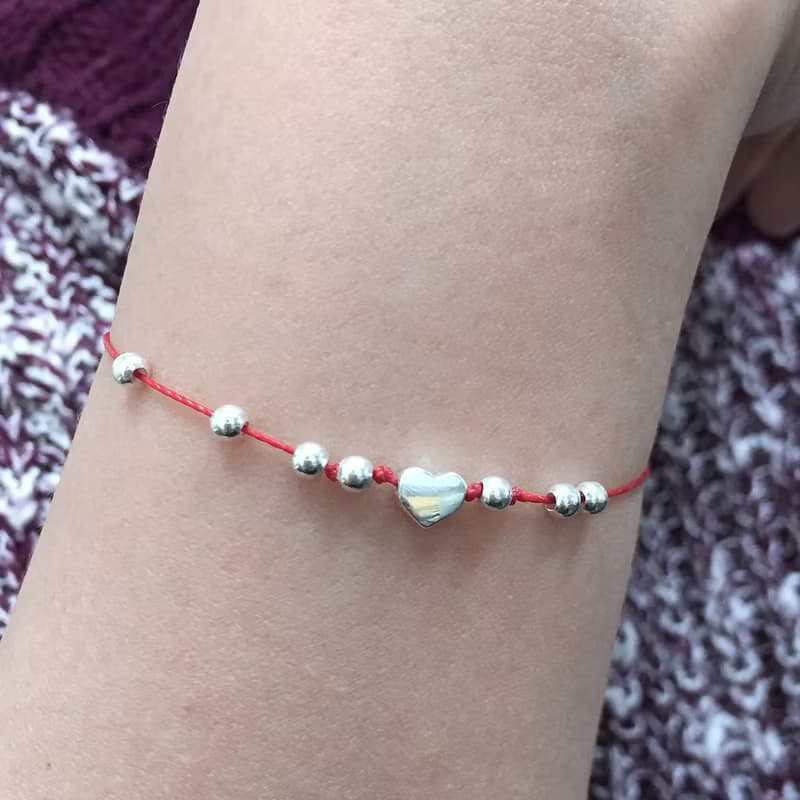 925純銀心形手鍊 | 純銀手繩 | 愛情手繩 | 姻緣手鍊 | 純銀手鍊