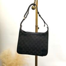 【 日本直送　名牌中古包 】GUCCI グッチ GG柄 ハンドバッグ ブラック キャンバス 001.4209 vintage ヴィンテージ 55j2fr