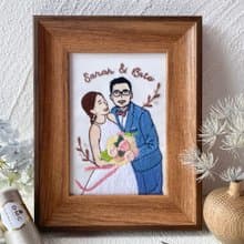 【人像刺繡 S size】新人結婚似顏繪