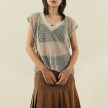 【NaSuBi Vintage】透視鏤空網狀古著上衣