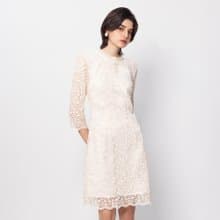 【MEDUSA】金色描邊米白蕾絲小禮服(M-XL) | 禮服洋裝 媽媽禮服