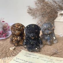 水晶 薩摩耶 幼犬 M號 | 天然石手作 | 居家擺飾 療癒萌犬|拉長石