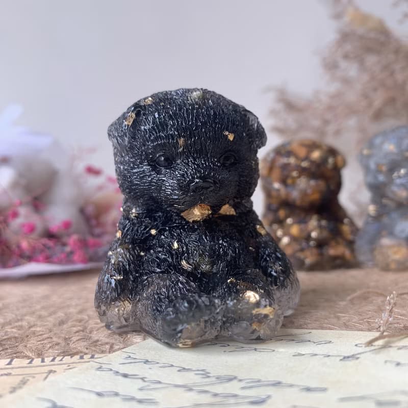 水晶 薩摩耶 幼犬 M號 | 天然石手作 | 居家擺飾 療癒萌犬|拉長石