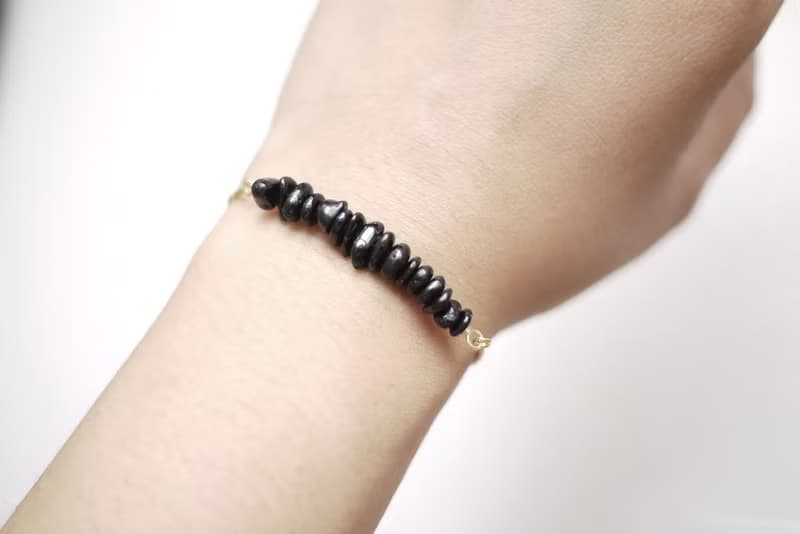 天然黑碧璽拉繩手鍊 玫瑰金粉晶手環 三色選 鍍金鍍銀鍍玫瑰金