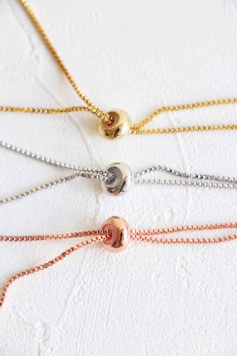 天然黑碧璽拉繩手鍊 玫瑰金粉晶手環 三色選 鍍金鍍銀鍍玫瑰金