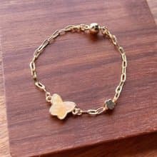 天然黃母貝蝴蝶手鍊