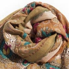 保暖毛毯 刺繡羊毛披肩/針織圍巾/刺繡圍巾/羊絨披巾/喀什米爾Cashmere 聖誕節禮物 交換禮物 母親節 父親節-花
