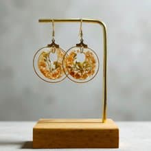 全新壓花樹脂飾品 滴膠花飾 仙氣花耳飾