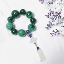 頂級天眼孔雀石 白水晶十字金剛杵 智慧成功 收藏 手鍊 單品 禮物