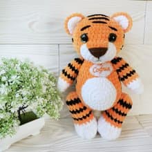 Tiger crochet toy, Stuffed toy, Gift to kids, birthday gift, amigurumi toy