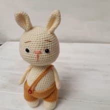 Hand Crochet Softy Bunny  Funny Stuffed Toys Animals Knit Christmas Gift