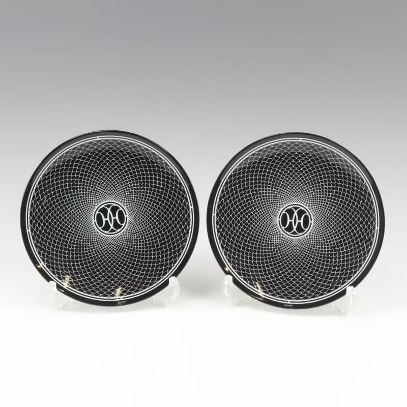 【日本直送】エルメス HERMES アッシュデコ Hデコ 食器 14cm プレート 2枚【未使用】Sランク