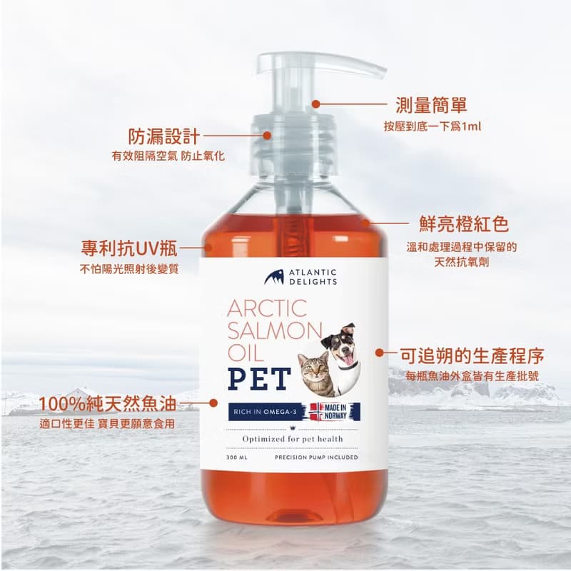 【挪威藍躍】 寵物保健鮭魚油(犬貓適用) 300ml