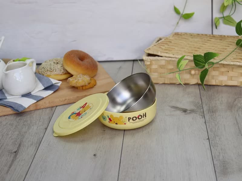 【Disney 迪士尼】不鏽鋼隔熱餐碗/幼兒餐碗-維尼(附湯匙 300ml)