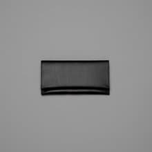 植鞣革長夾 黑色/無零錢包內襯