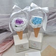 手鉤雪糕玫瑰花盒 手織花 生日禮物 花束 情人節 母親節 CR034