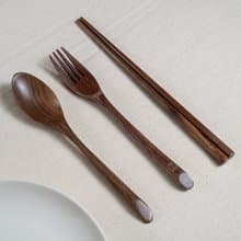 Islandoffer島嶼製作 黑胡桃木餐具組合(含筷子,叉,匙羮) (一件)