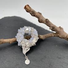 【母親節禮盒】和風天然石紫瑪瑙手工胸針v4