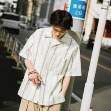 山坡開滿花 日系復古古巴領短袖襯衫
