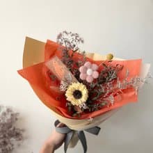 畢業花束 乾燥花束 禮物花束 含設計師電繪書籤一枚