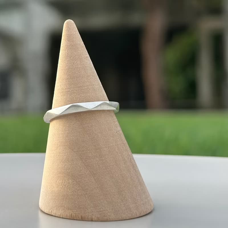 【體驗】情人節禮物 情人對戒 純銀戒指 金工戒指DIY - 三角形(粗)