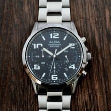 送料無料 SEIKO ALBA メンズ腕時計 クォーツ Chronograph 42mm ダークブルー文字盤 Ref.VD53-X284 手錶 古董錶 日本直送
