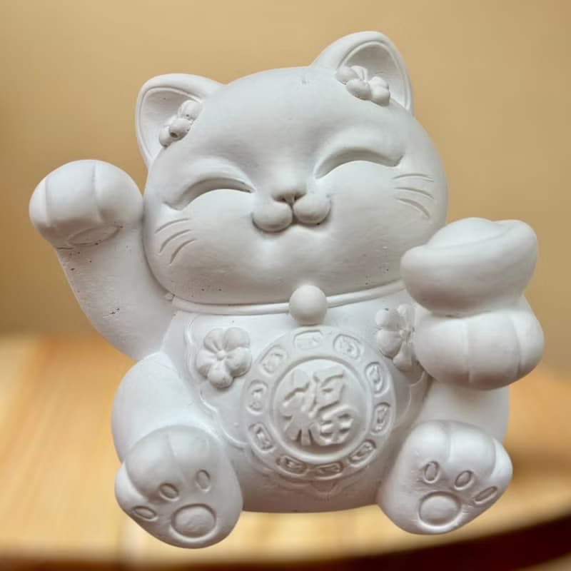 珪藻土擴香石 福圓 招財猫 擴香小盤套組 居家擴香套組