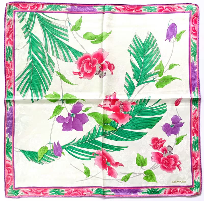 Leonard Vintage Scarf Floral Botanic Christmas Gifts for Her 23 x 23 inches