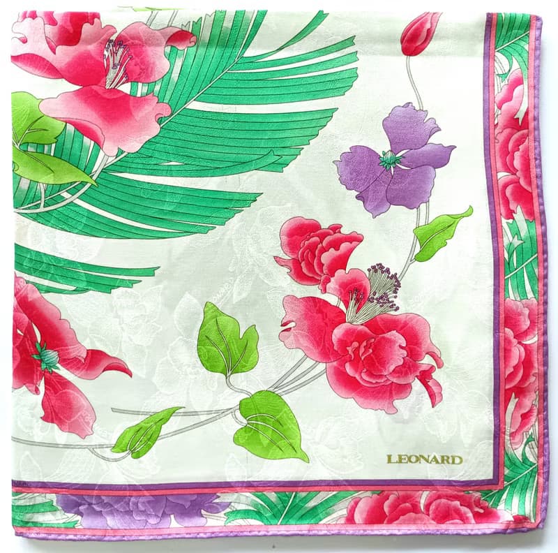 Leonard Vintage Scarf Floral Botanic Christmas Gifts for Her 23 x 23 inches