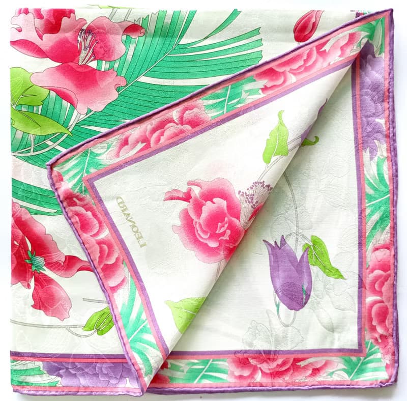 Leonard Vintage Scarf Floral Botanic Christmas Gifts for Her 23 x 23 inches