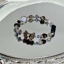 上善若水氣質水晶手鍊 - 醫療鋼/銀曜石/黑髮晶/藍紋瑪瑙/堇青石