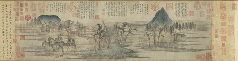 故宮授權 | 鵲華秋色矽膠杯墊組 (元 趙孟頫鵲華秋色 卷)