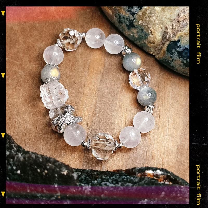 海洋守護神  | 白水晶 | 彩光拉長石 | 長石 | 白水晶 | 六芒星 |